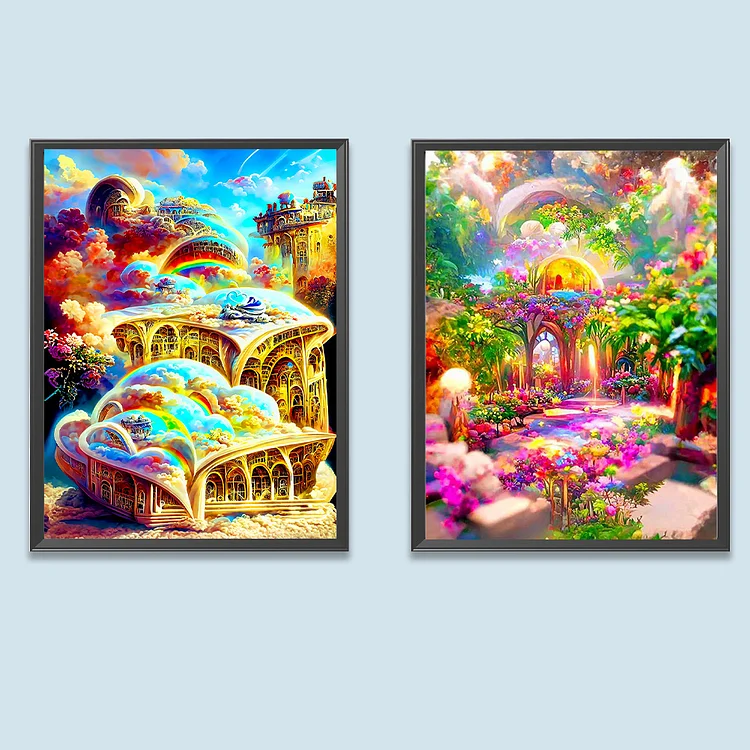 2PCS Dream Path 30*40CM(Canvas) Full Round Drill Diamond Painting