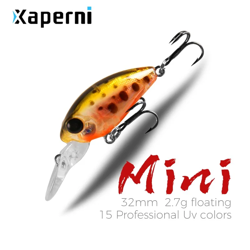 Xaperni Fishing Lures 3.2cm 2.7g mini crank  for pike and bass Wobblers Crankbait For Fishing Tackle Artificial