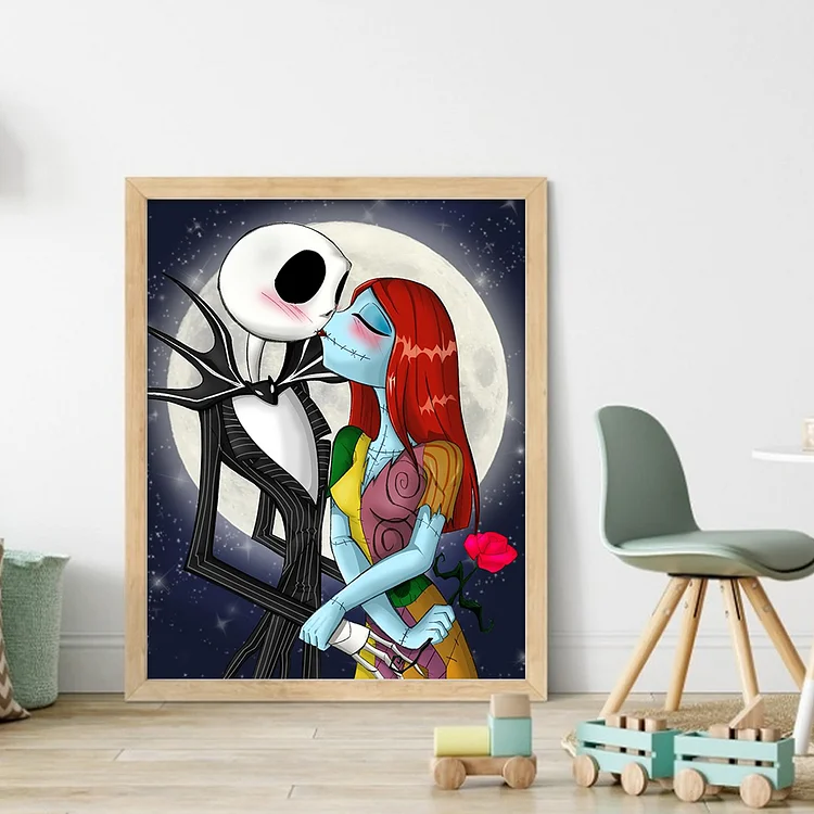 Huacan Brand】Jack And Sally Kiss 11CT Stamped Cross Stitch 40*50CM