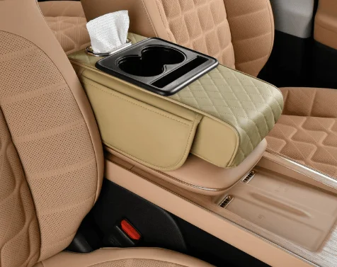 Nutzen Sie den Innenraum Ihres Autos optimal 👉 Multifunktionale Armlehnenmatte aus PU-Leder