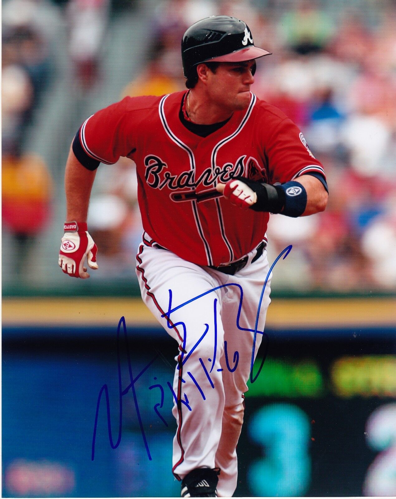 MATT DIAZ ATLANTA BRAVES ACTION SIGNED 8x10