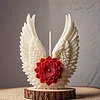 3D Angel Wing Flower Mould Silicone Wave Spiral Candle Mould Reusable Easy To Demold for Candles Soaps Crafts DIY Home Decor (Heart Wreath)