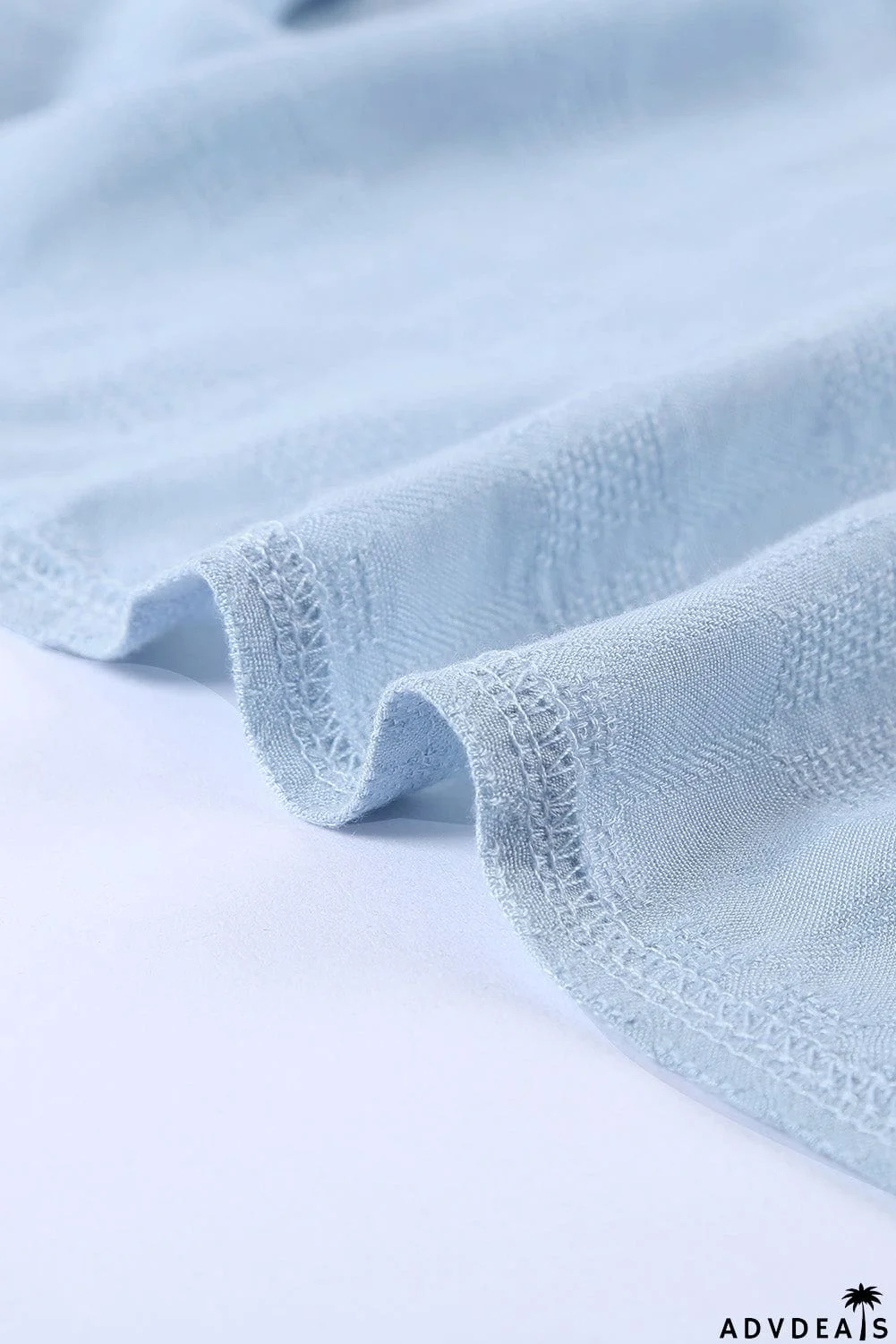 Chic Sky Blue Lace Tie Front Button V Neck Tank Top