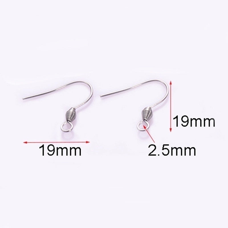 100 PCS/Package Stainless Steel Solid Color Hook Earring Findings Minimalist