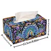 Diamond Painting Tissue Box Kits Decorative Rhinestone Craft Kit (Peacock)