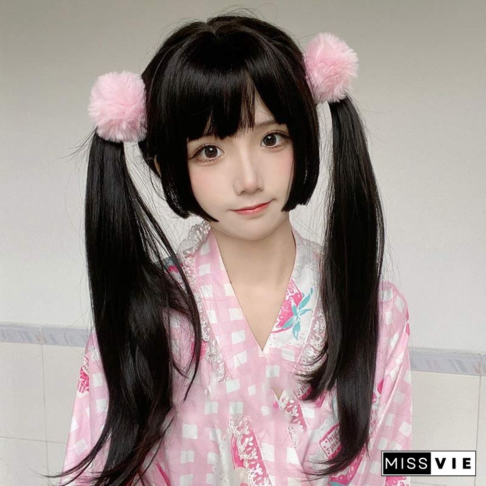 Princess Cut Wig Long Straight With Air Bangs