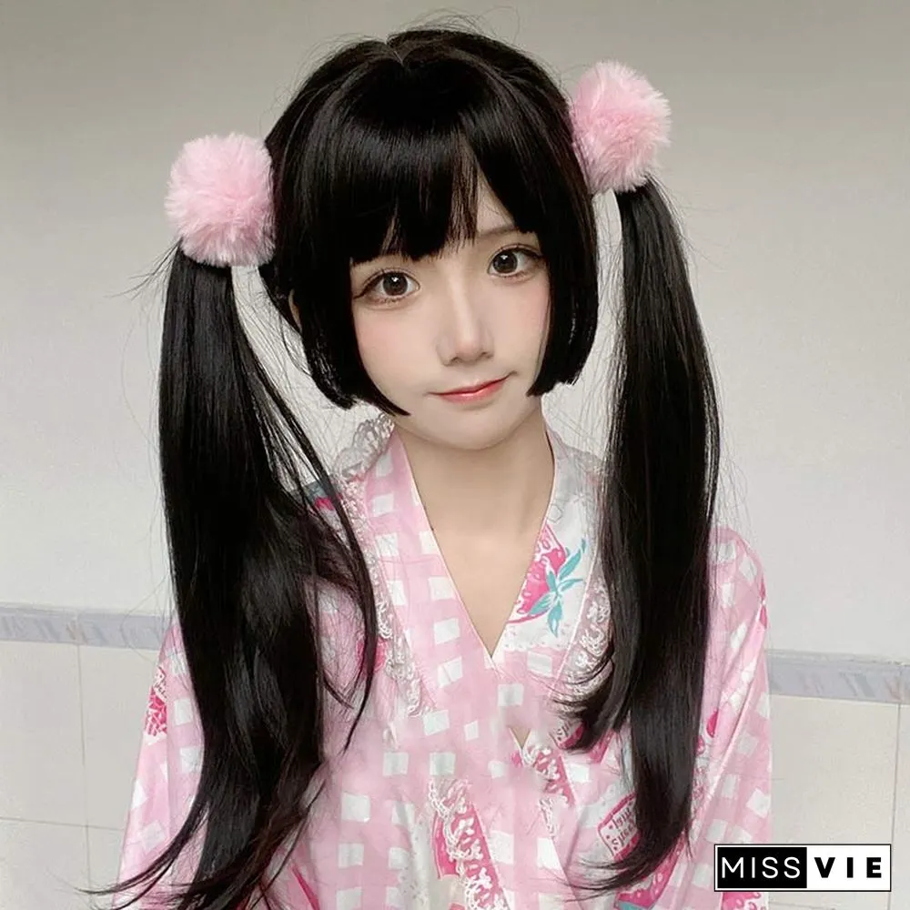 Princess Cut Wig Long Straight With Air Bangs