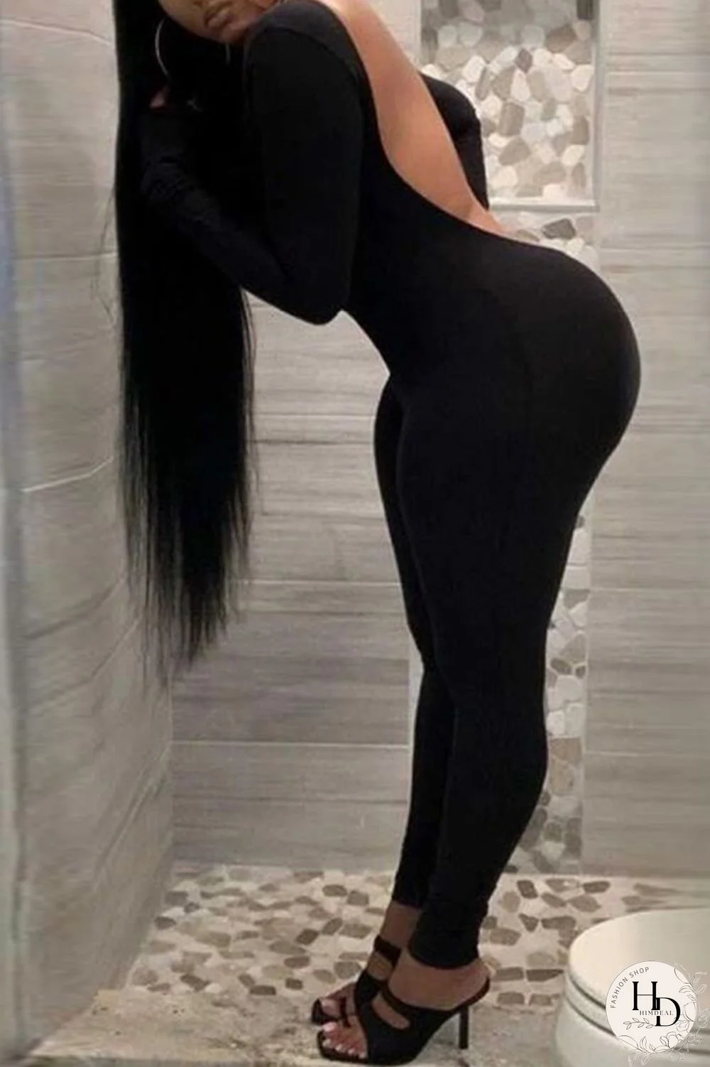 Red Fashion Sexy Solid Backless O Neck Skinny Jumpsuits