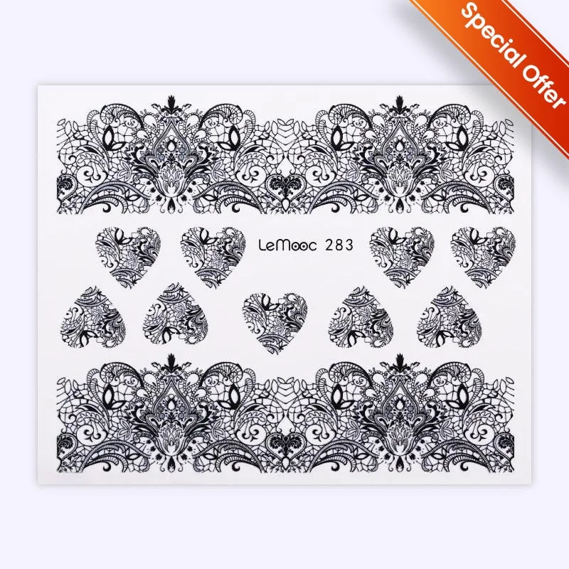 Hollow Leaves Series Nail Stickers Flowers Heart Star Self-adhesive Manicures Sticker For Nail Polish DIY Decorations Tips