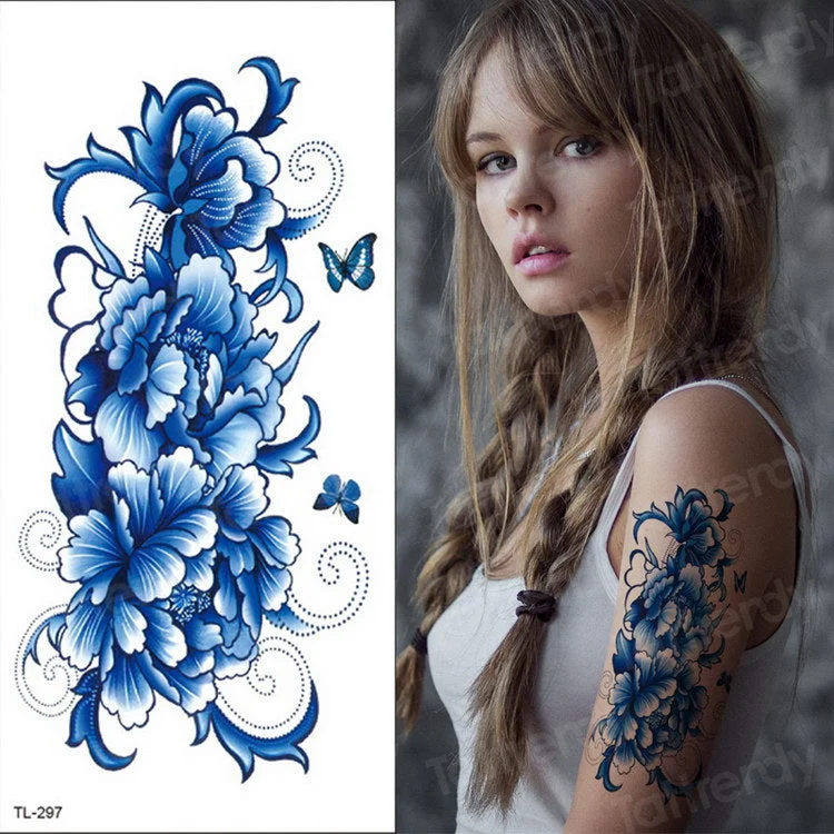 waterproof tattoo temporary sticker tattoo flower water transfer rose temporary tattoos on the body art girls bikini stickers