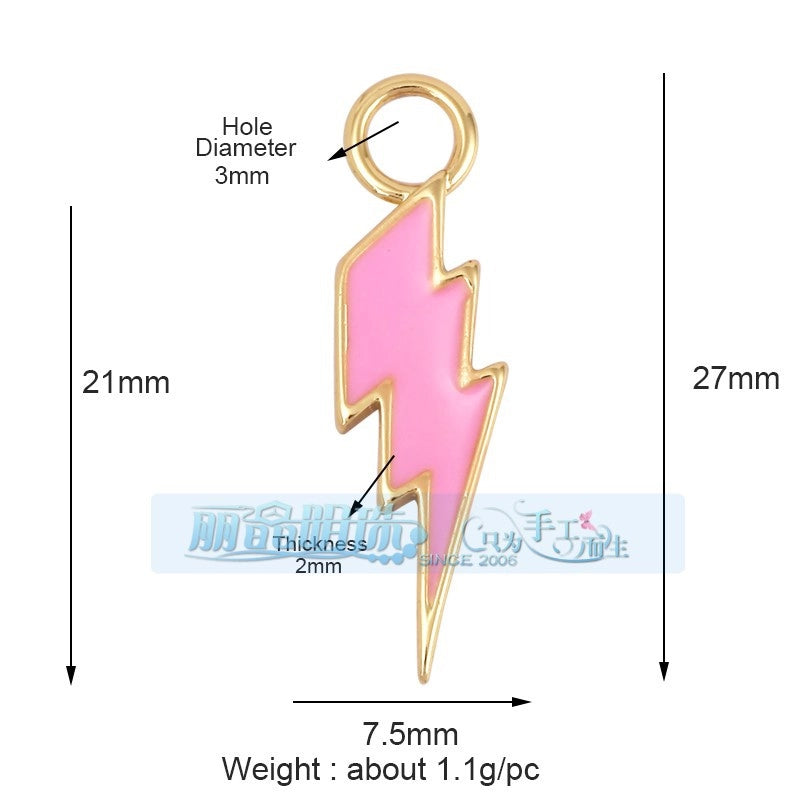 1 Piece 27*7.5mm 6*24mm Copper Lightning Pendant Jewelry Accessories