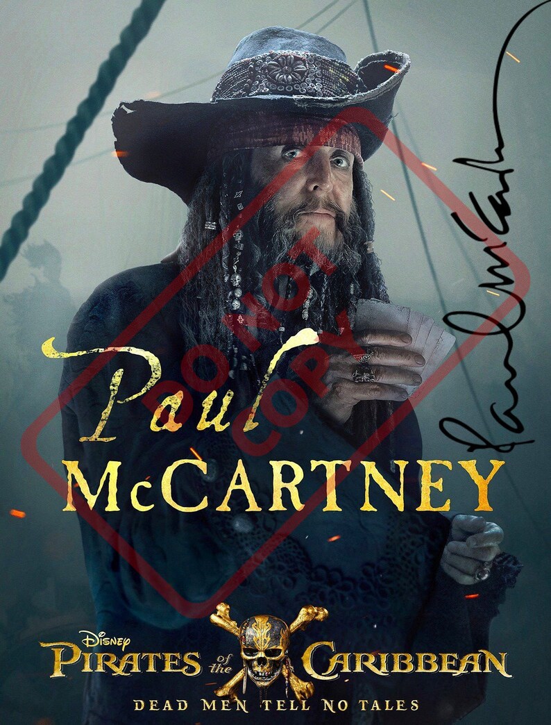 Paul McCartney Pirates of the Caribbean 8.5x11 Autographed Signed Reprint Photo Poster painting