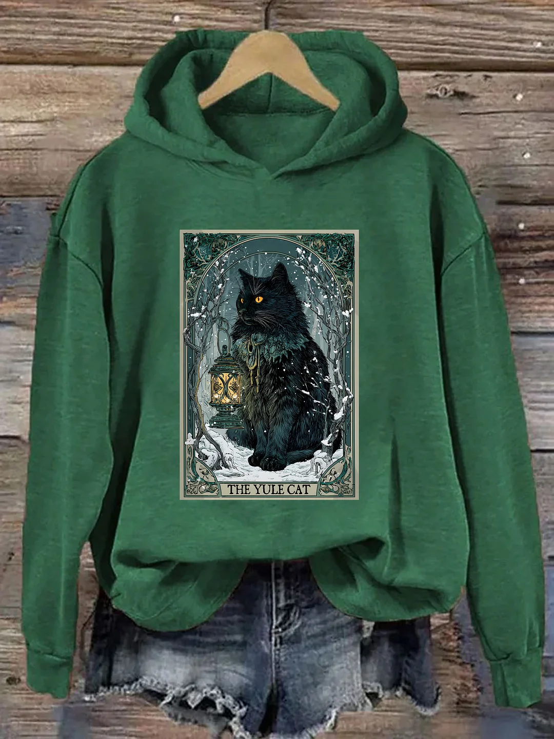 The Yule Cat Tarot Card Christmas Hoodie