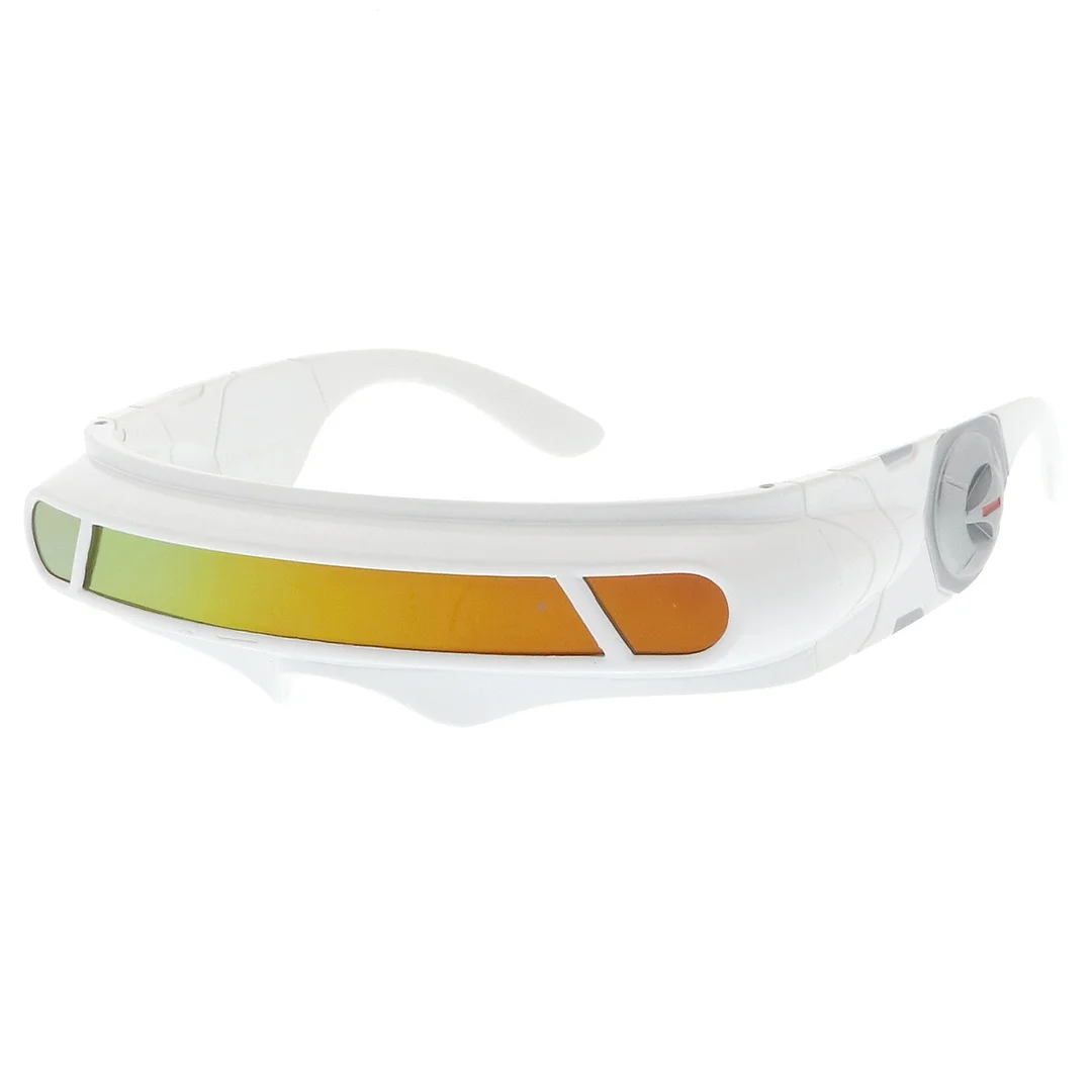 Futuristic Cyclops Shield Colored Mirror Mono Lens Wrap glasses 147mm