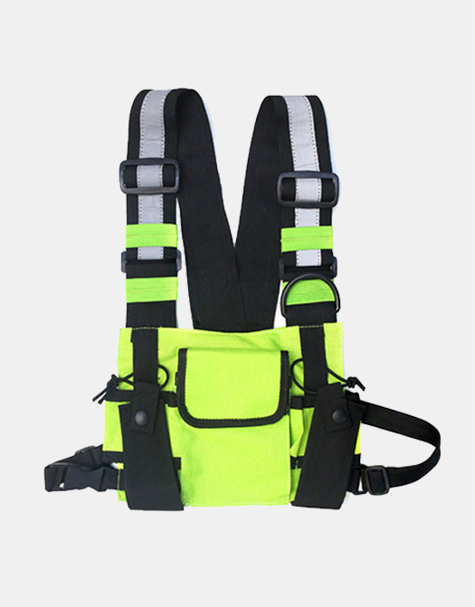 Fluorescent Green Functional Tactical Vest / TECHWEAR CLUB / Techwear