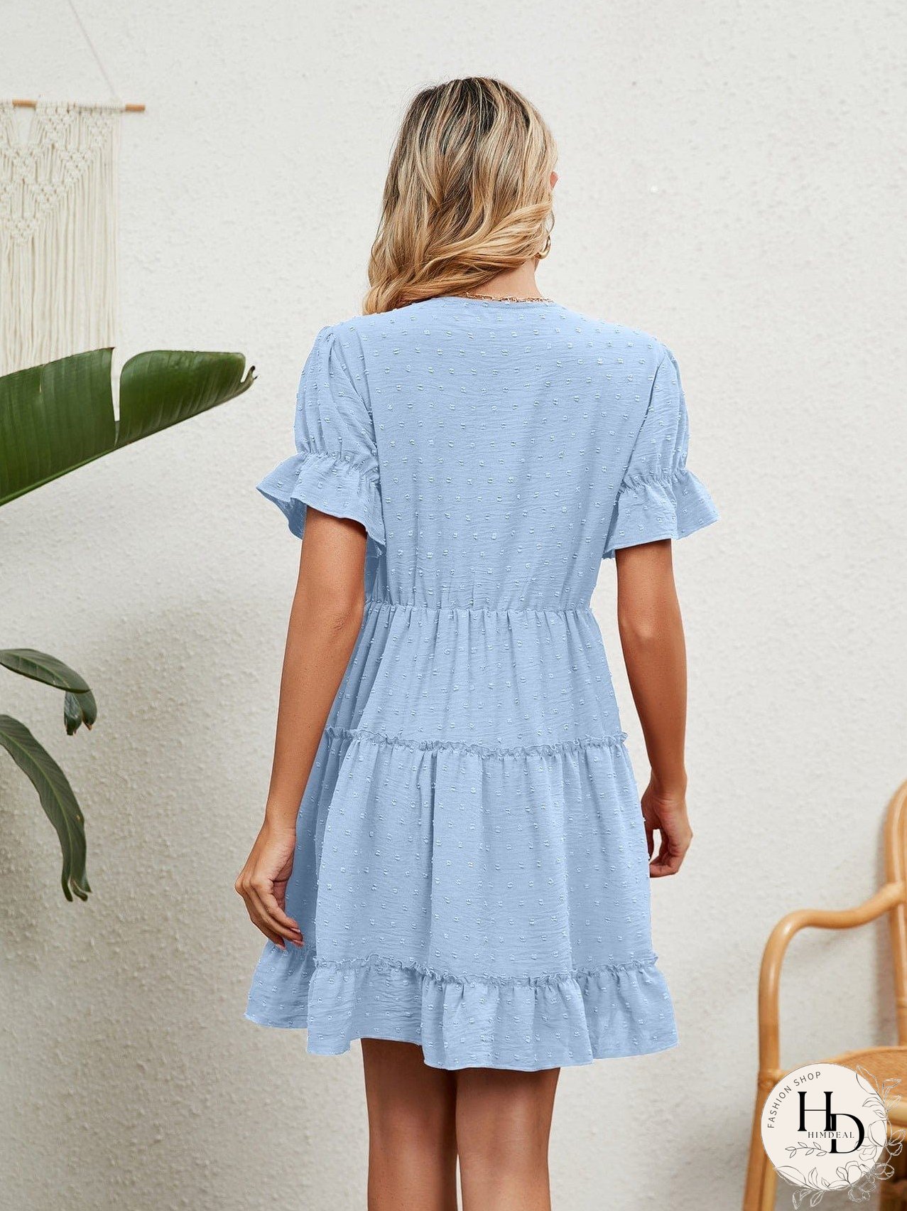 Relaxed Fit V-Neck Summer Dress