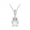 Luminous Owl Pendant Charm Fit For Bracelet And Necklace 925 Sterling Silver
