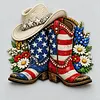 DIY Pearl Painting - Handmade Self - Adhesive Pearls - American flag cowboy boots hat