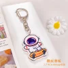 6PCS Space Travel Astronaut Creative Cartoon Acrylic Keychain Kids School Bag Pendant Gift 
