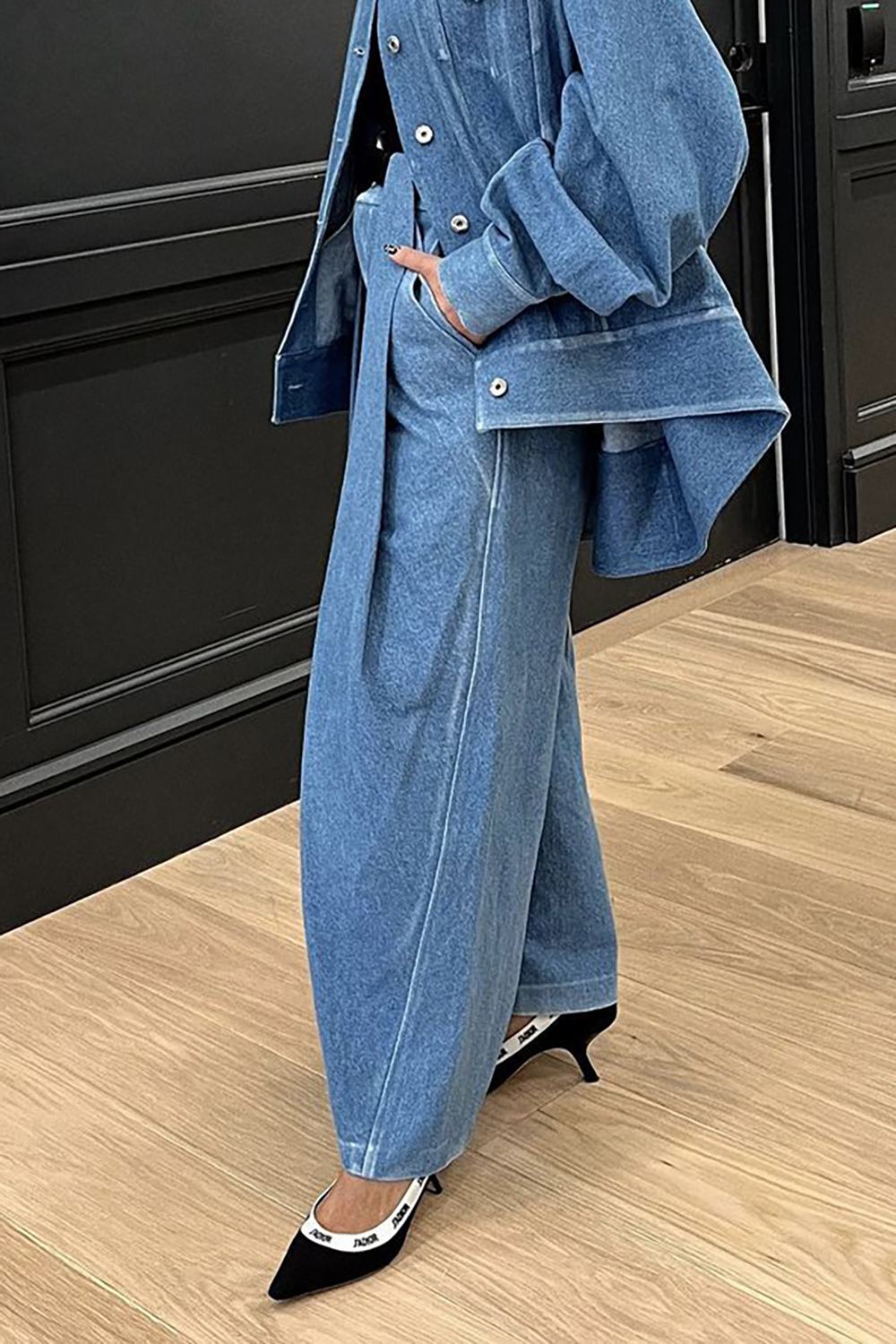 Plus Size Casual Jean Blue Denim Straight Leg Jean With Pocket