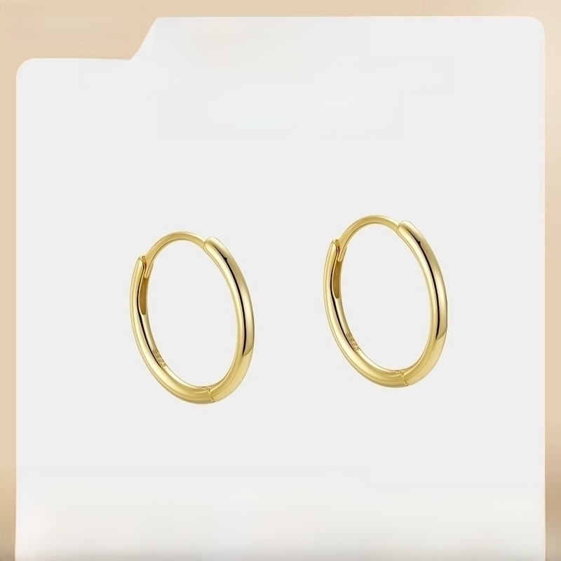 Minimalist Geometric Round Ring Plating 925 Sterling Silver Earrings