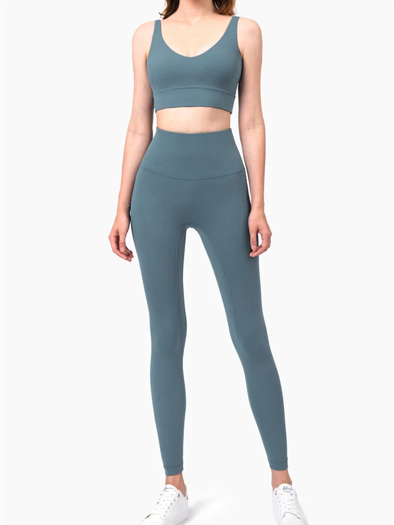 High Waist Anti-Curling Yoga Suit Two Piece Set
