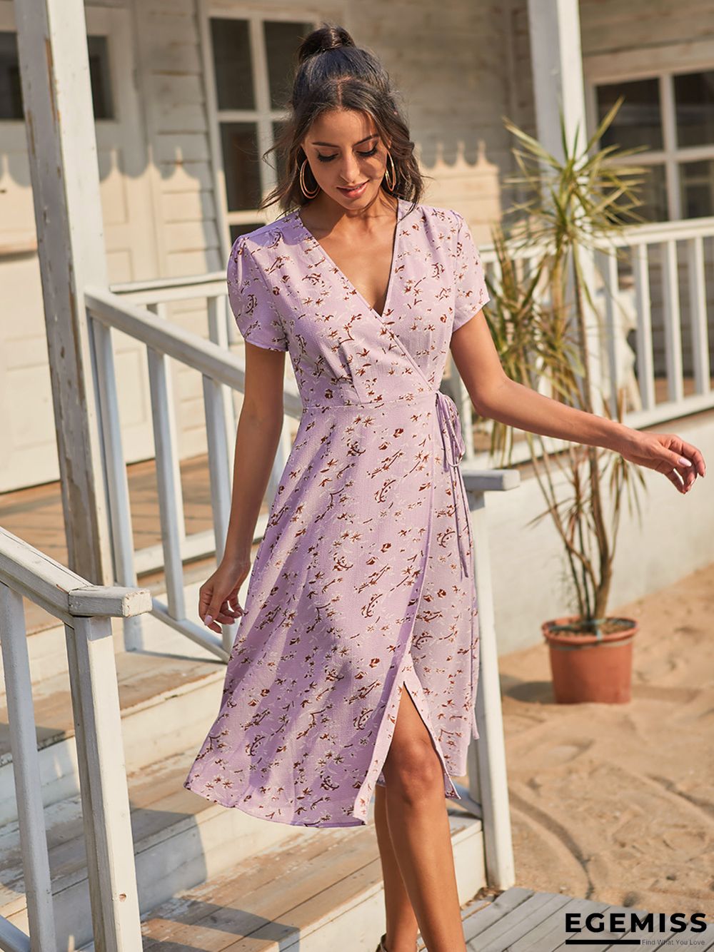 Bandage Slim Chiffon Floral Dress | EGEMISS