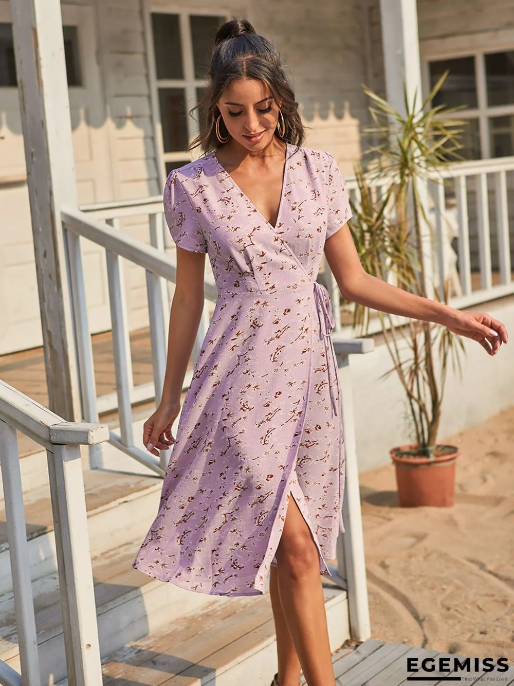 Bandage Slim Chiffon Floral Dress | EGEMISS