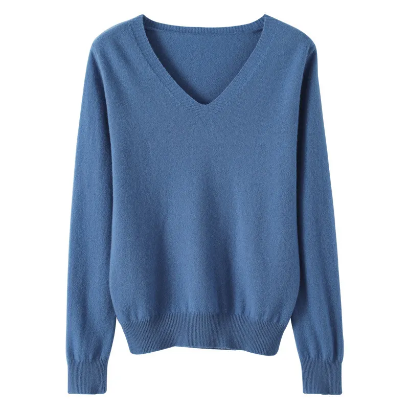 Churchf Churchf The 2023 Fall / Winter New Women's Knit Sweater Pullover Women's V-Neck Bottom Plush Sweater