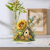 (US Only)Acrylic 2D Flat Print DIY Sunflower Birdhouse Diamond Art Tabletop Decorations