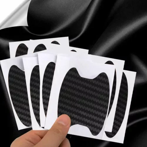 Dronehint 8x Black Carbon Fiber Car Parts Door Handle Protector Film Anti Scratch Stickers (For: GMC) Parts
