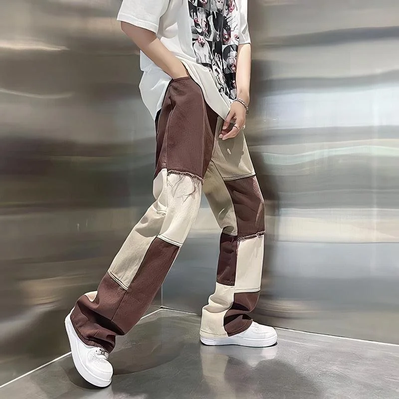Brownm Patchwork Pants
