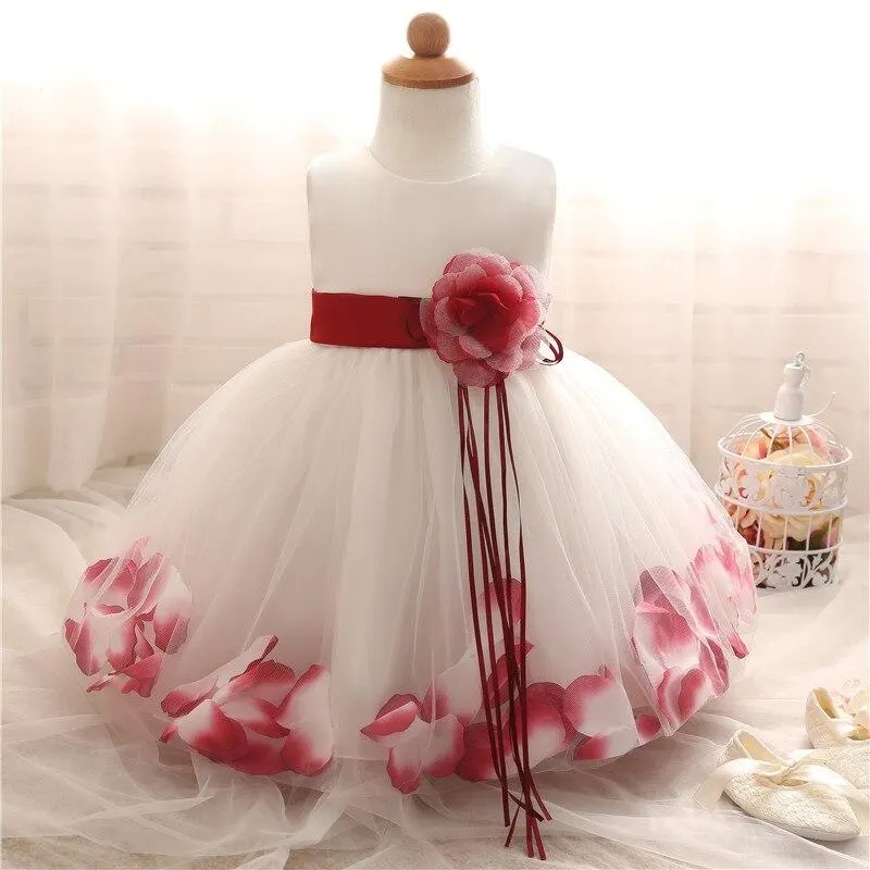 Cute Girl Infant Party Dress For 1 Year Baby Girl Birthday Frock Toddler Girl Christening Gown Baby Purple Dresses For Baptism