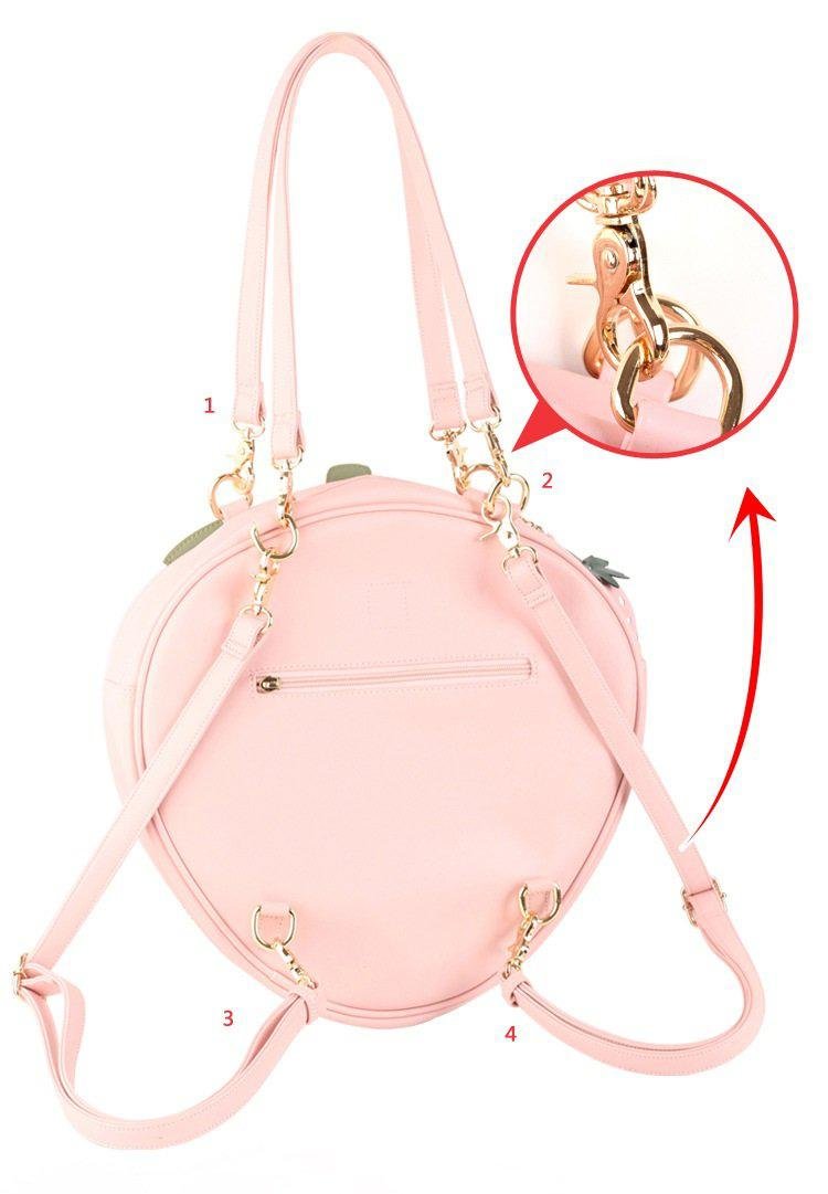 Backpack Lolita Strawberry Itabag Transparent Handbag Casual Tote Shoulder Bag 