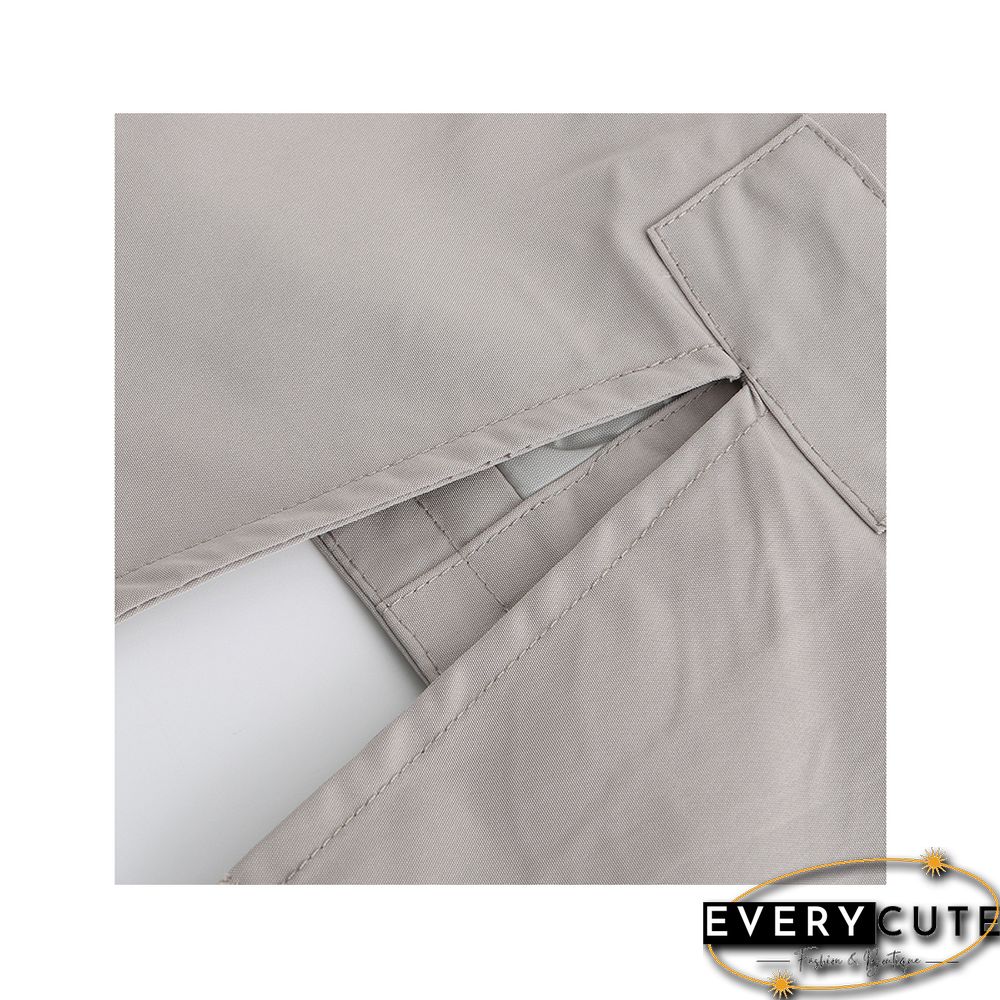 Light Gray Weatherproof Hooded Outdoor Rainproof Coat