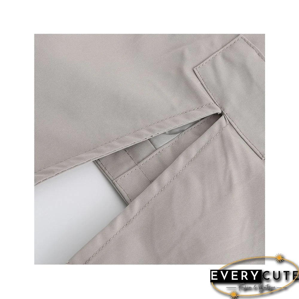 Light Gray Weatherproof Hooded Outdoor Rainproof Coat