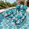 PVC Inflatable Floating Loungers with 3 Airbags Stylish Leaf Print Pool Lounger Stitch Reinforcement Maple Pattern Floating Recliner for Pool Beach Summer Water Play