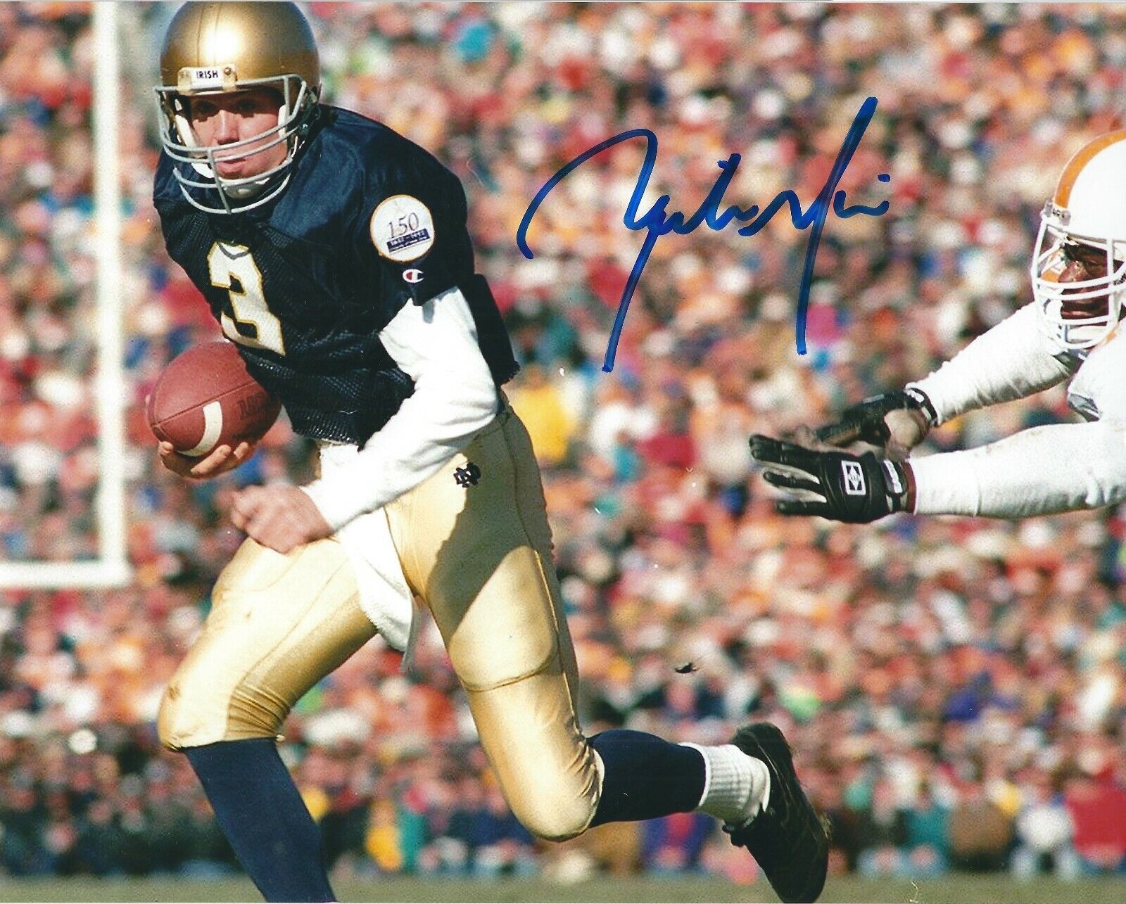 Autographed RICK MIRER University of Notre Dame 8x10 Photo Poster painting w/COA