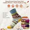 Winter Thick Soft Wool Vintage Pattern 5 Pairs Socks For Christmas Gift
