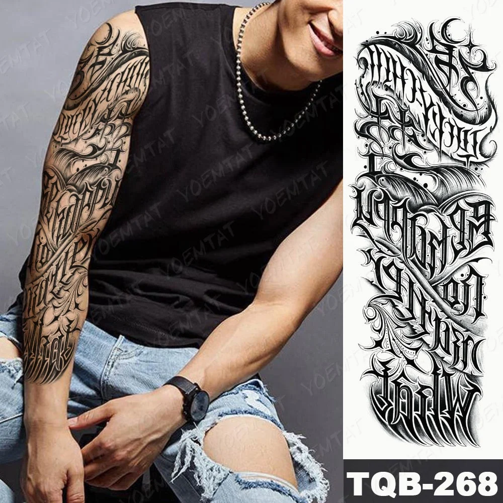 Large Full Arm Sleeve Tattoo Indian Forest Leopard Waterproof Temporary Tatoo Sticker Wild Tribe Men Women Body Art Tatto