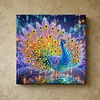 Framed Diamond Painting - Special Shaped - Peacock (25x25cm)