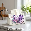 DIY Purple Butterfly Diamond Painting Tissue Box