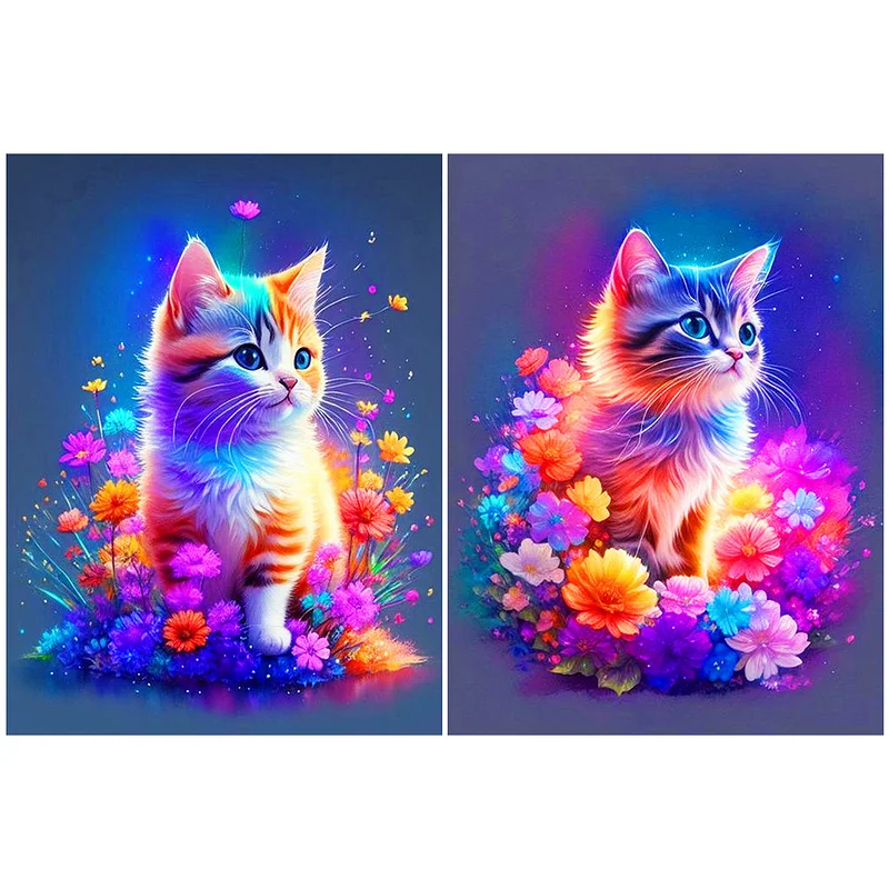 Diamond Painting - Cat and Flower – Figured'Art