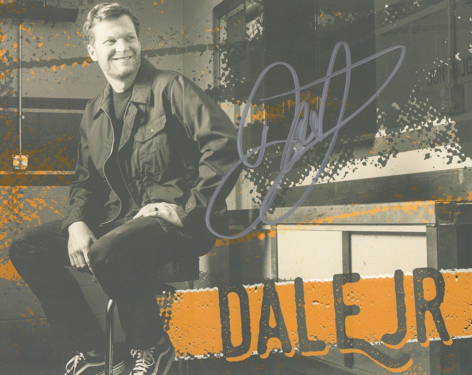 DALE EARNHARDT JR signed (NASCAR RACING) 8X10 promo Photo Poster painting *PROOF* W/COA