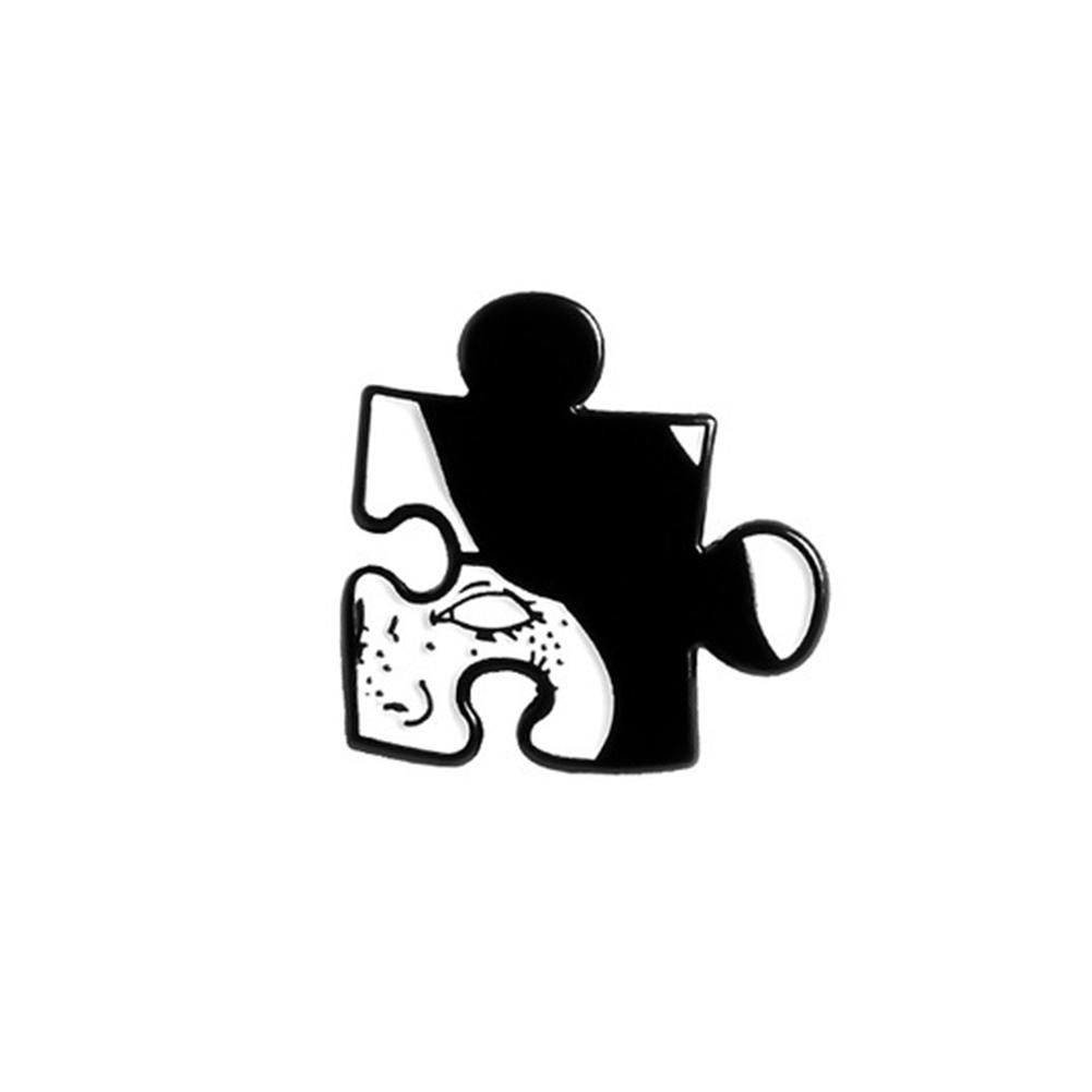 

Creative Jigsaw Puzzle Brooch Short Hair Beauty Pins Jacket Badge -Style 2, 501 Original
