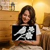 DIY Pearl Painting Bird for Home Wall Decor with Frame(20x30cm)