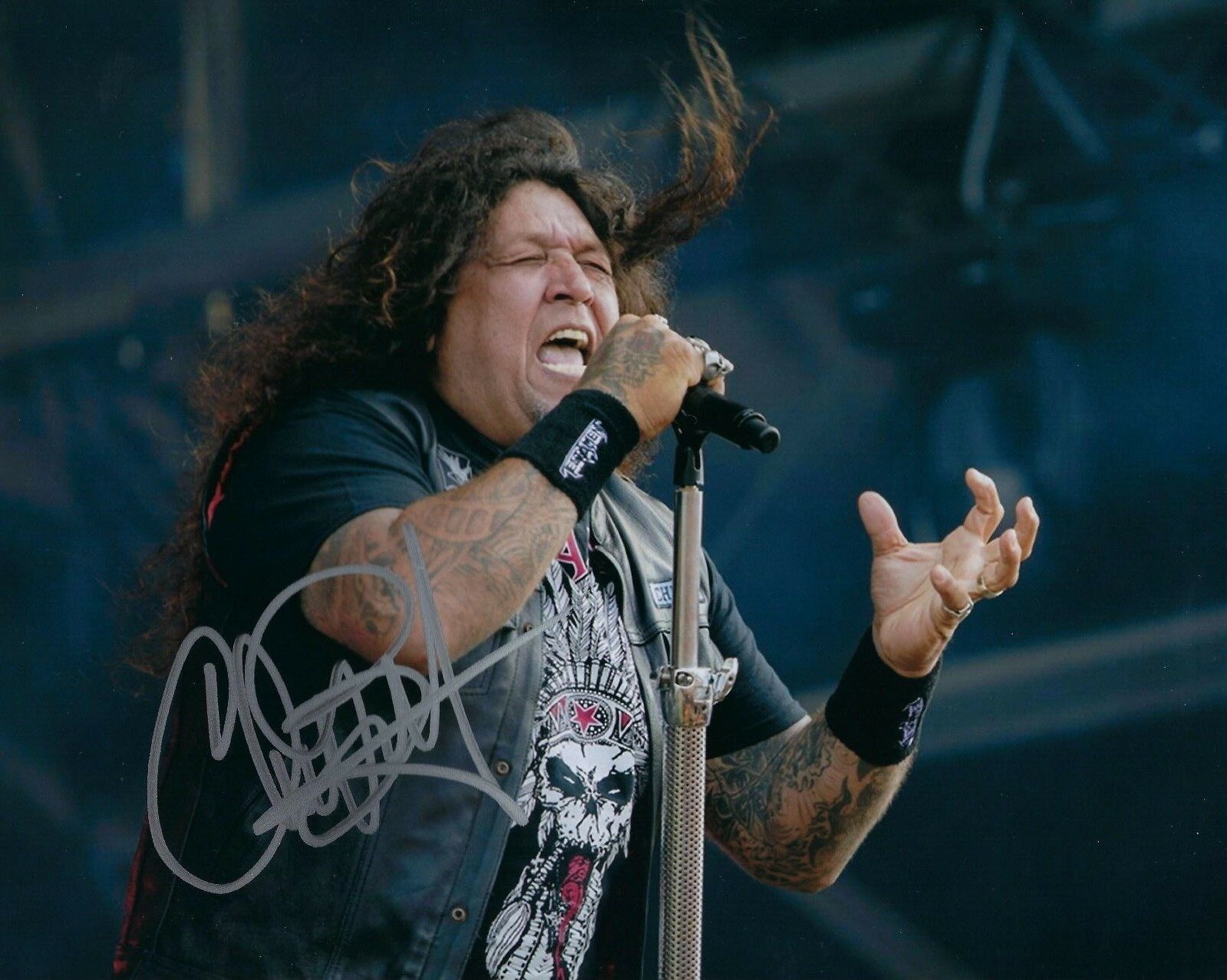 GFA Testament Singer * CHUCK BILLY * Signed Autographed 8x10 Photo Poster painting PROOF C3 COA