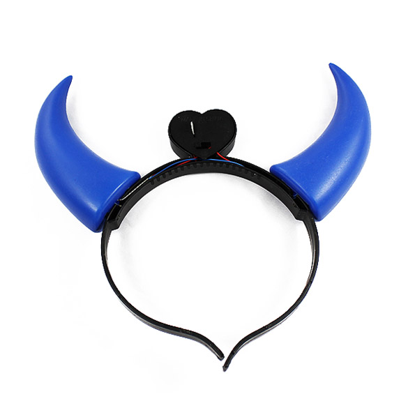 

New LED Flash Light Haloween Devil Horns Headband Cosplay Blue, 501 Original