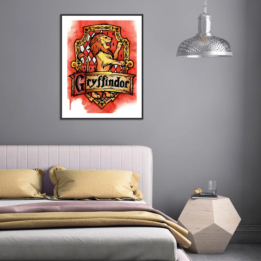 5D DIY Harry Potter Badge Full Square Drill Diamond Painting Kit Craft (B)