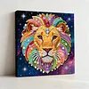 DIY Pearl Painting Lion for Home Decor with Frame(25x25cm)